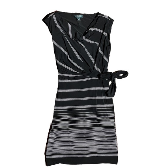 Lauren Ralph Lauren Dresses & Skirts - Lauren Ralph Lauren Black Stripe Wrap Dress